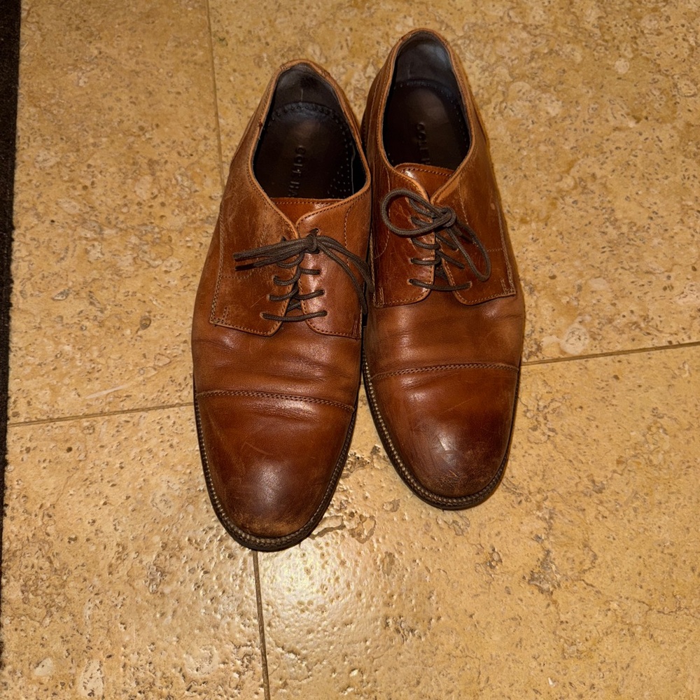 Cole Haan Men's Brown Leather Dress Shoes